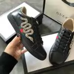 women gucci chaussures blanches chaussures de sport cowhide snake drill black